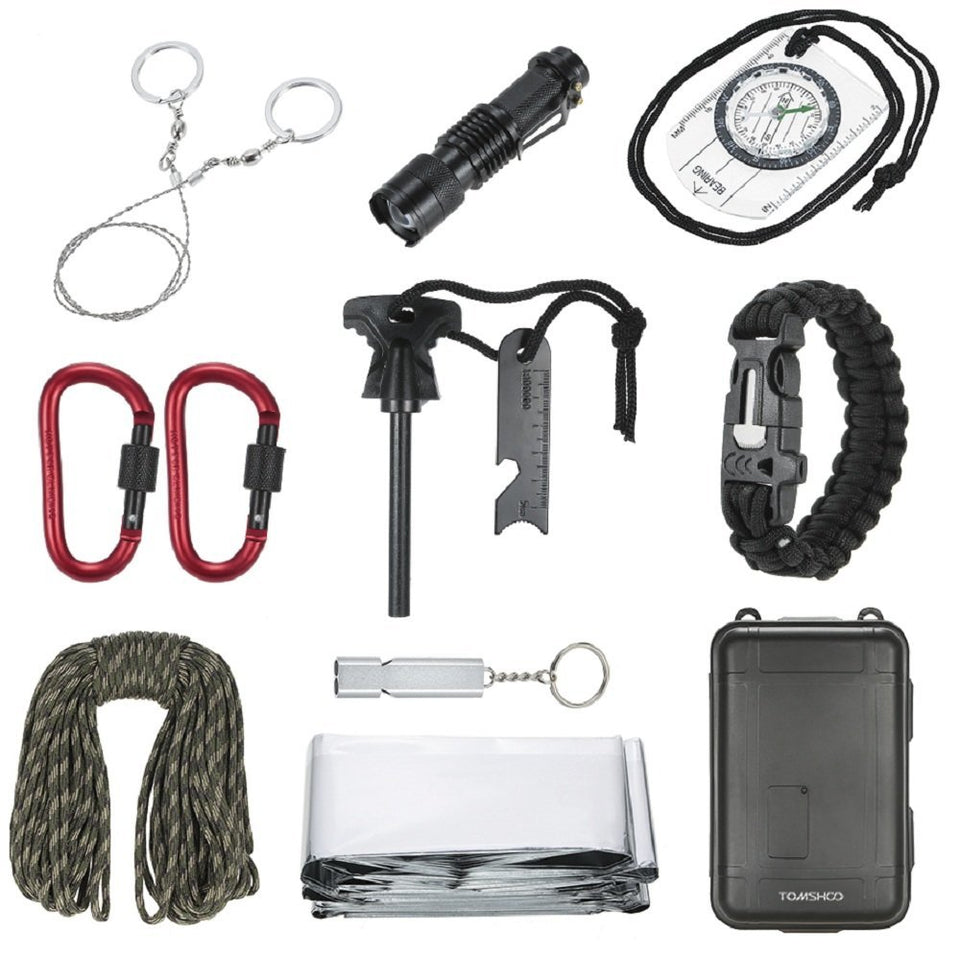 TOMSHOO 11 in 1 Outdoor Survival Kit