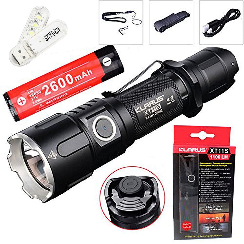 KLARUS XT11S CREE XP-L HI V3 LED 1100 Lumens Waterproof LED Flashlight