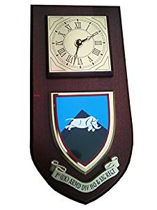1st UK Armoured Division HQ & Signal Regiment Wall Plaque & Clock