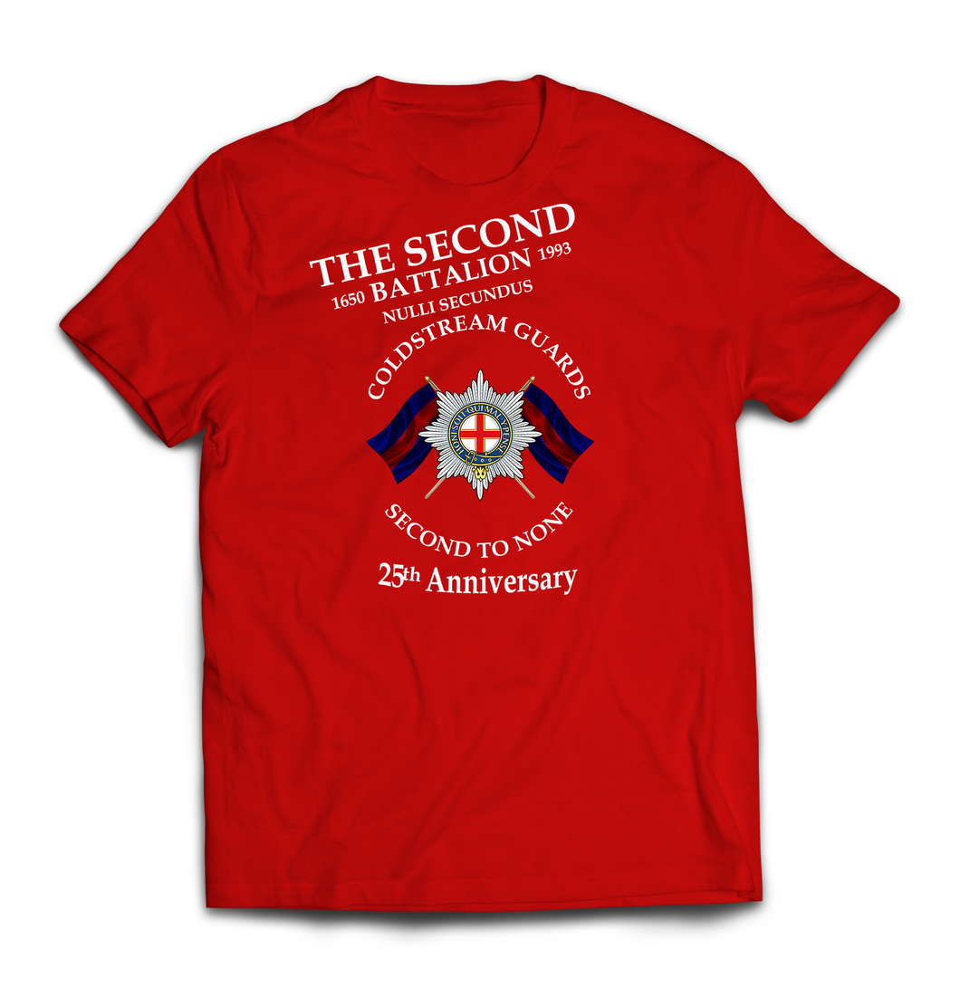 COLDSTREAM GUARDS 2ND BATTALION 25th ANNIVERSARY Printed T-Shirt