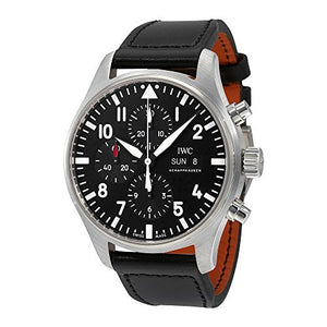 IWC Pilot Black Automatic Chronograph Mens Watch