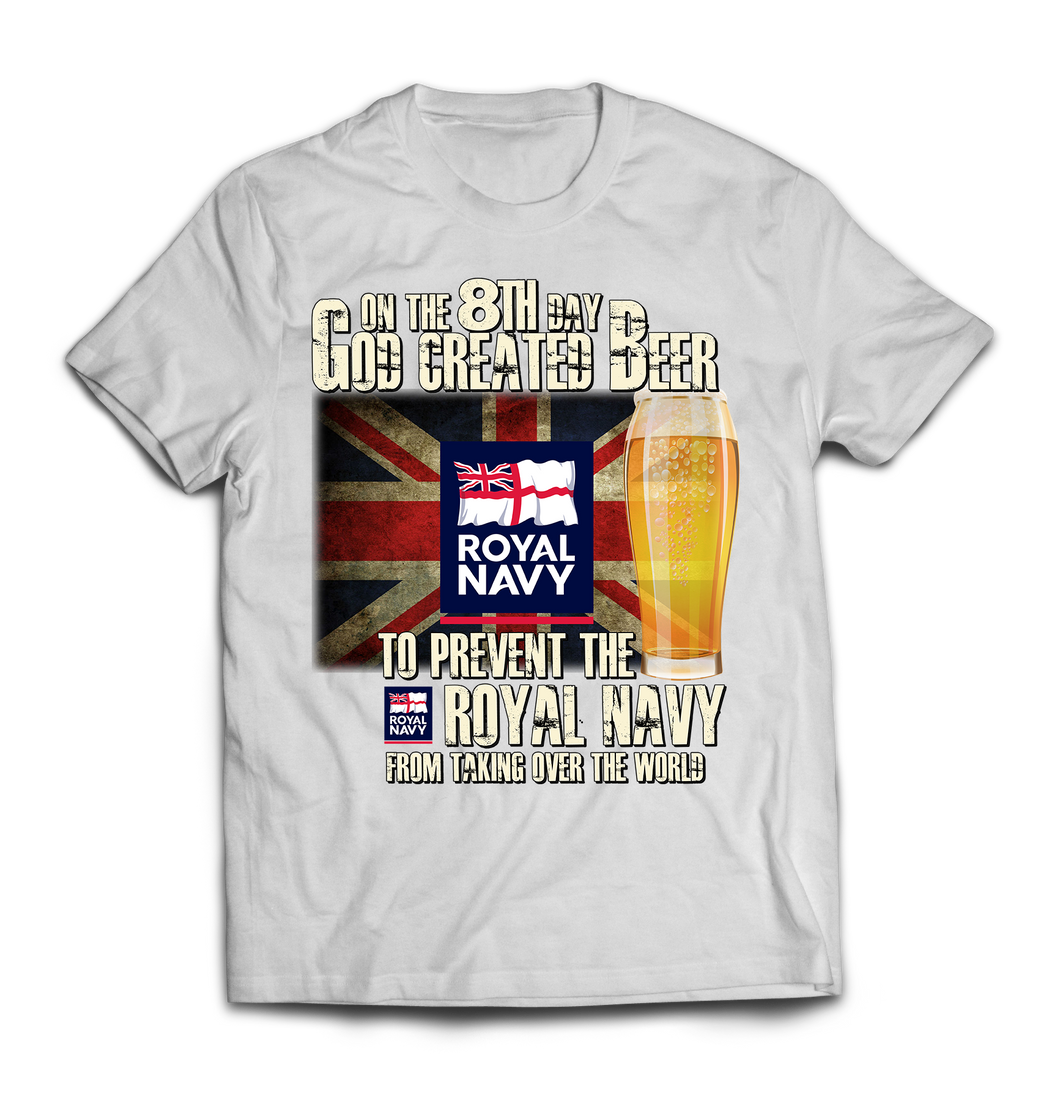 On the 8th Day Royal Navy Printed T-Shirt