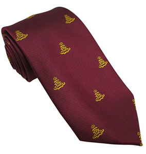 Royal Artillery Gold Gun On Maroon Tie