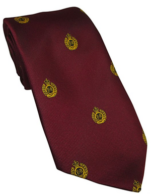 Royal Engineers Logo Maroon Regimental Tie