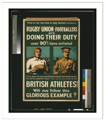 WW1 Rugby Union Players Historical Print