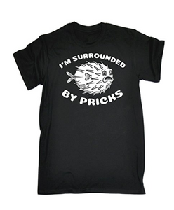 IM SURROUNDED BY PRICKS PUFFER Printed T-shirt