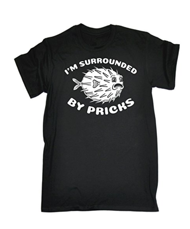 IM SURROUNDED BY PRICKS PUFFER Printed T-shirt