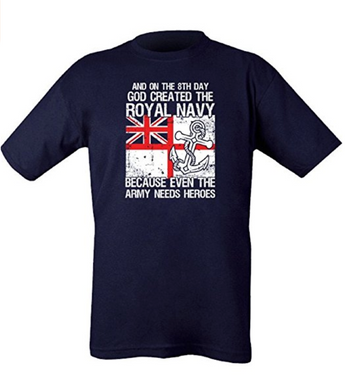 GOD CREATED THE ROYAL NAVY PRINTED T-SHIRT