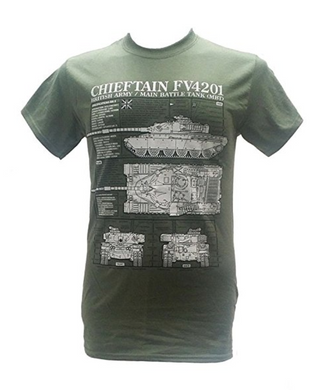 Chieftain Tank Blue Print Military T-Shirt