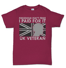 Freedom Isnt Free UK War Veteran Poppy T-shirt
