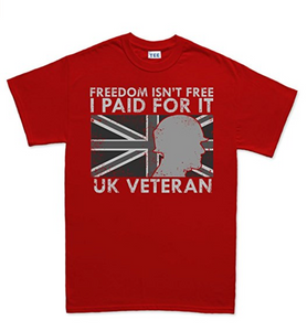 Freedom Isnt Free UK War Veteran Poppy T-shirt