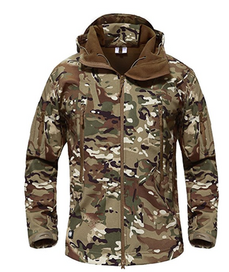 Military Camo Fleece Lined Waterproof Softshell Jacket