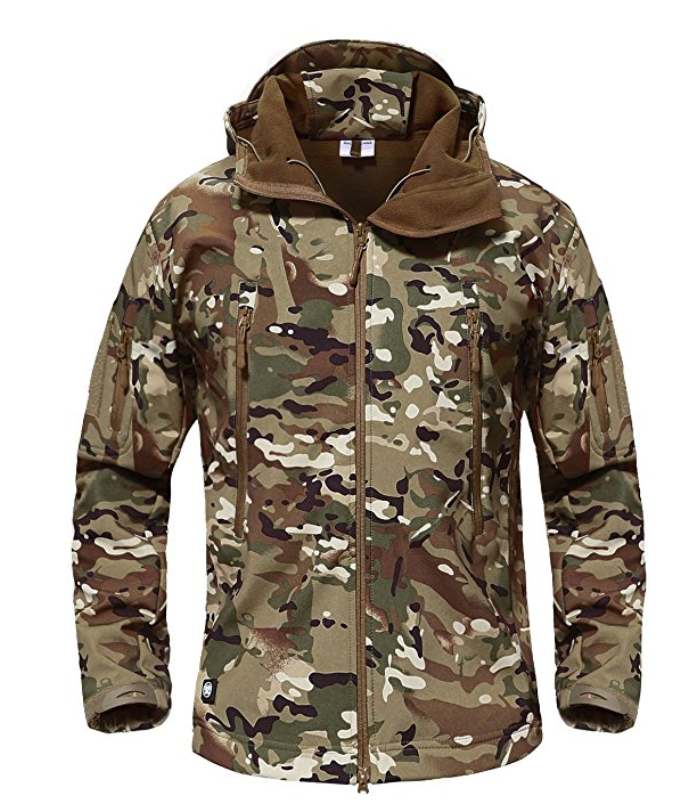 Military Camo Fleece Lined Waterproof Softshell Jacket