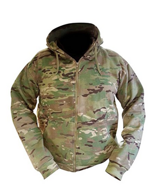 Military Camo Combat Hooded Fleece Jacket