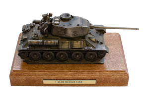 T-34 Medium Tank Cold Cast Bronze Military Statue Sculpture