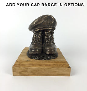 BOOTS AND BERET Cold Cast Bronze Statue (Add a Cap-badge and Engraving)