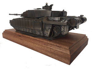Challenger 2 Main Battle Tank Mahogany Mounted Cold Cast Bronze Statue