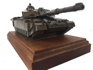 Challenger 2 Main Battle Tank Mahogany Mounted Cold Cast Bronze Statue