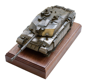 Challenger 2 Main Battle Tank Mahogany Mounted Cold Cast Bronze Statue