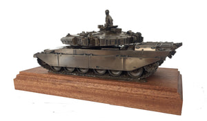 Challenger 1 Main Battle Tank Mahogany Mounted Cold Cast Bronze Statue