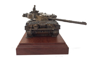 Challenger 1 Main Battle Tank Mahogany Mounted Cold Cast Bronze Statue