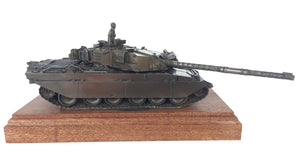 Challenger 1 Main Battle Tank Mahogany Mounted Cold Cast Bronze Statue