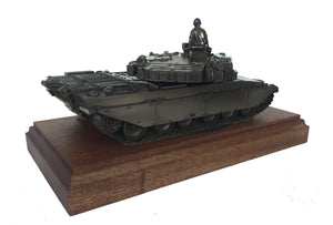 Challenger 1 Main Battle Tank Mahogany Mounted Cold Cast Bronze Statue