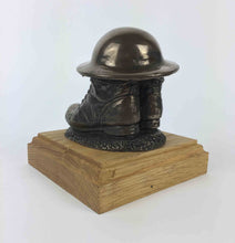 Military Statue - WW1 Tommy Boots Tin Hat Cold Cast Bronze Statue