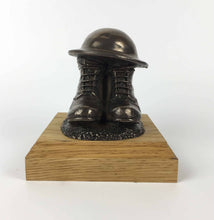 Military Statue - WW1 Tommy Boots Tin Hat Cold Cast Bronze Statue