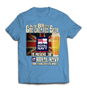 On the 8th Day Royal Navy Printed T-Shirt