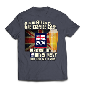 On the 8th Day Royal Navy Printed T-Shirt