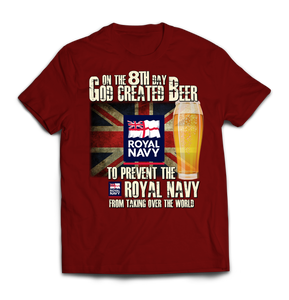 On the 8th Day Royal Navy Printed T-Shirt