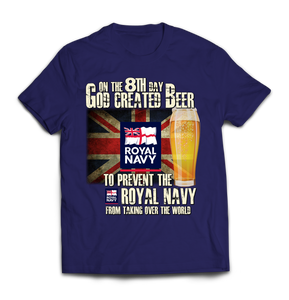 On the 8th Day Royal Navy Printed T-Shirt