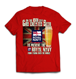On the 8th Day Royal Navy Printed T-Shirt