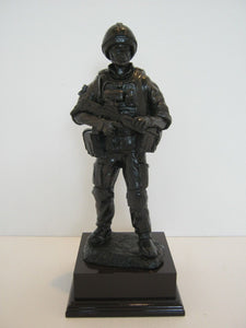 Female Bronze Resin Combat Soldier