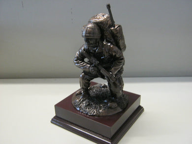Royal Signals Kneeling Bronze Resin Soldier