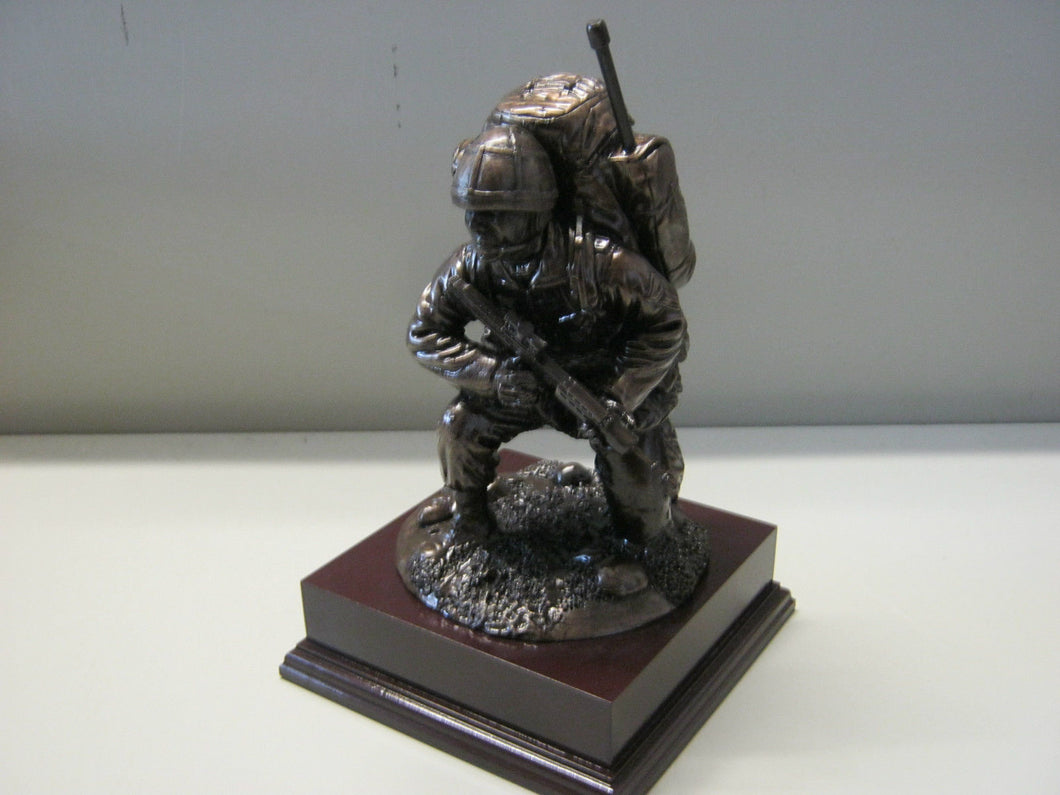 Royal Signals Kneeling Bronze Resin Soldier